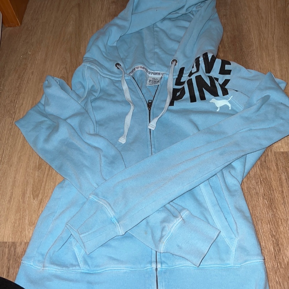 Love pink zipped hoodie